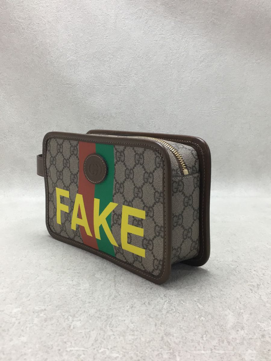 GUCCI◇FAKE NOT/GGスプリーム/セカンドバッグ/636243-2067/PVC/BRW