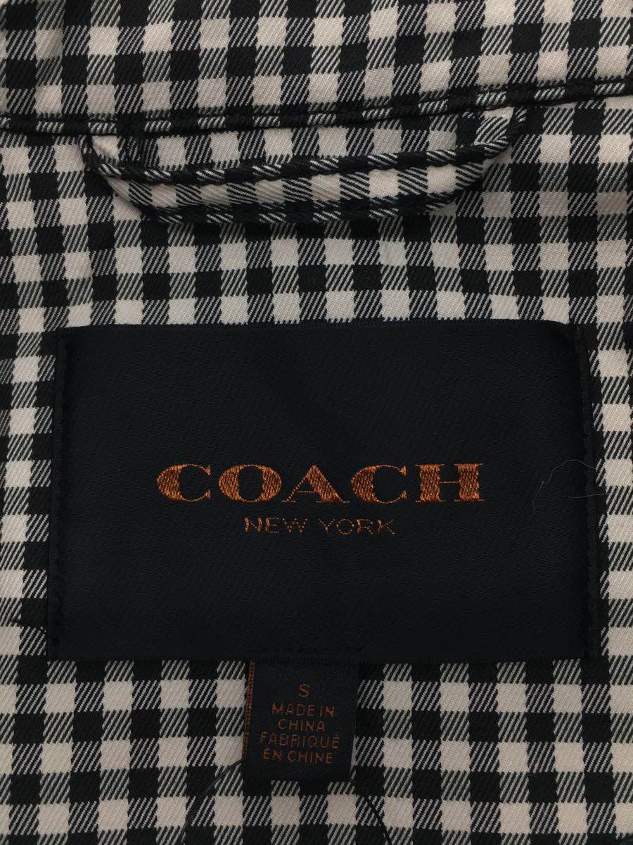 COACH◆トレンチコート/S/コットン/WHT/ギンガムCK_画像3