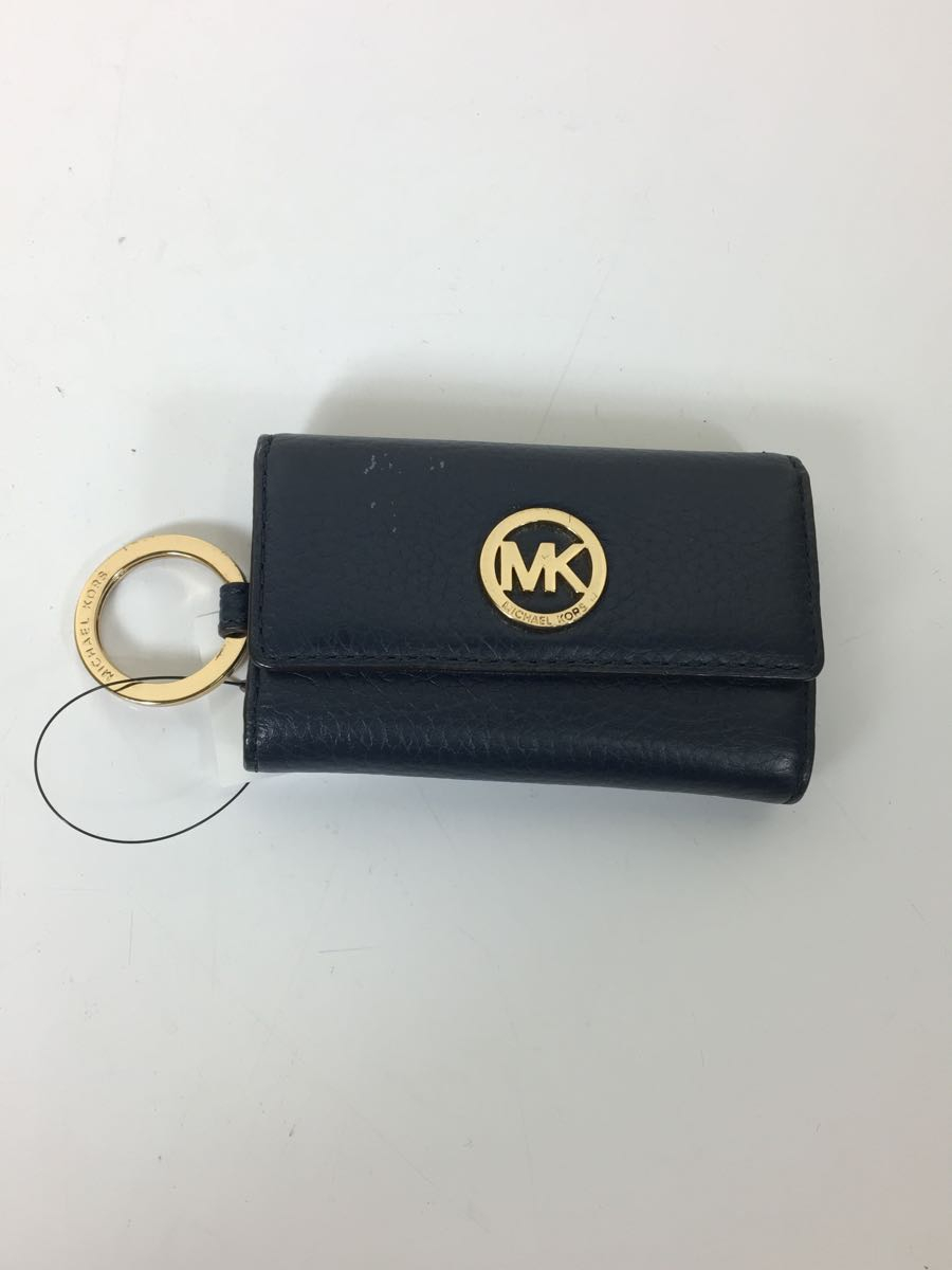 MICHAEL KORS◆キーケース/レザー/NVY/無地/レディース_画像1