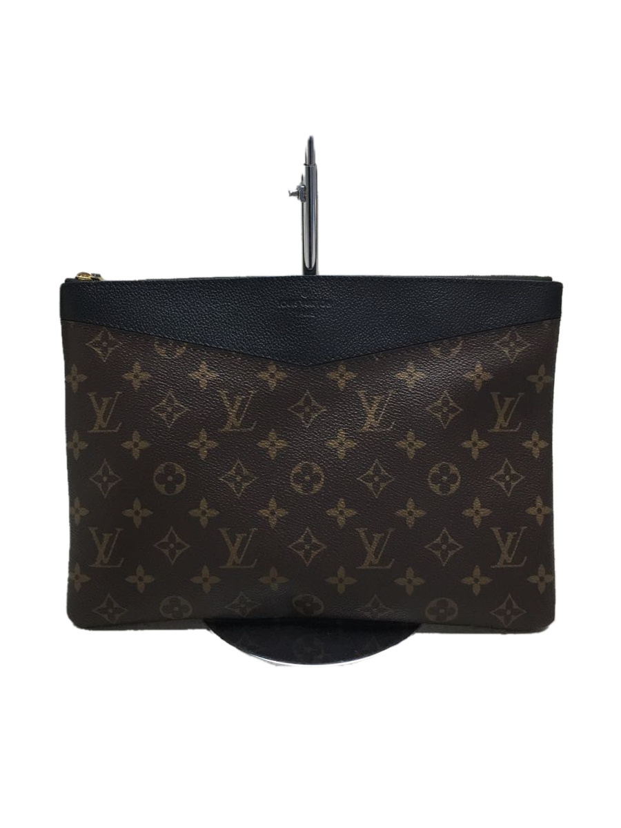 LOUIS VUITTON◆デイリーポーチ_モノグラム_BLK/牛革/BLK/総柄