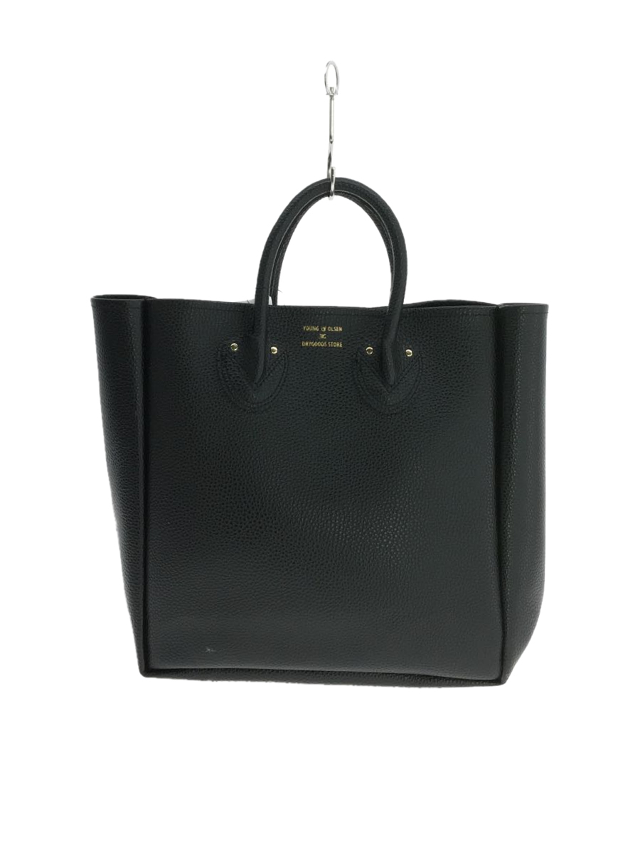 最安価格 & YOUNG OLSEN◇EMBOSSED M/トートバッグ/レザー/BLK TOTE D