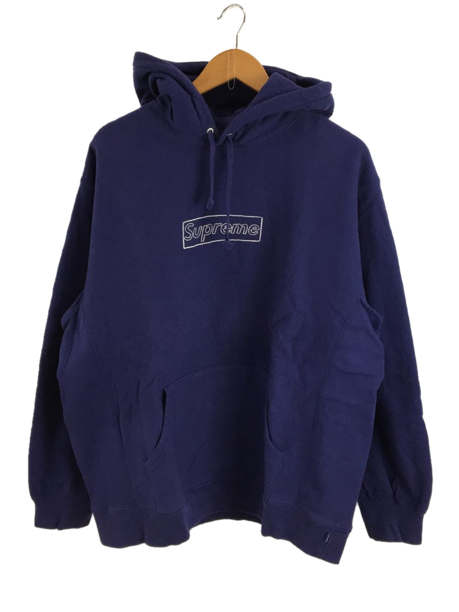 Supreme◆パーカー/L/コットン/NVY/21SS/KAWS Chalk Logo Hooded Sweatshirt