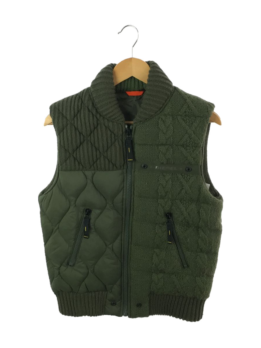 WEB限定カラー DIESEL◇ダウンベスト/ニット切替/XS/アクリル/GRN XS