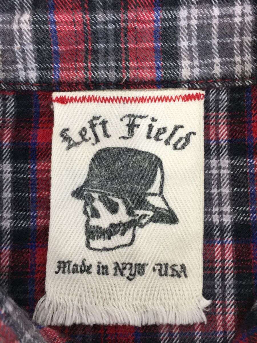 Left Field◆長袖シャツ/S/コットン/RED/チェック/USA_画像3