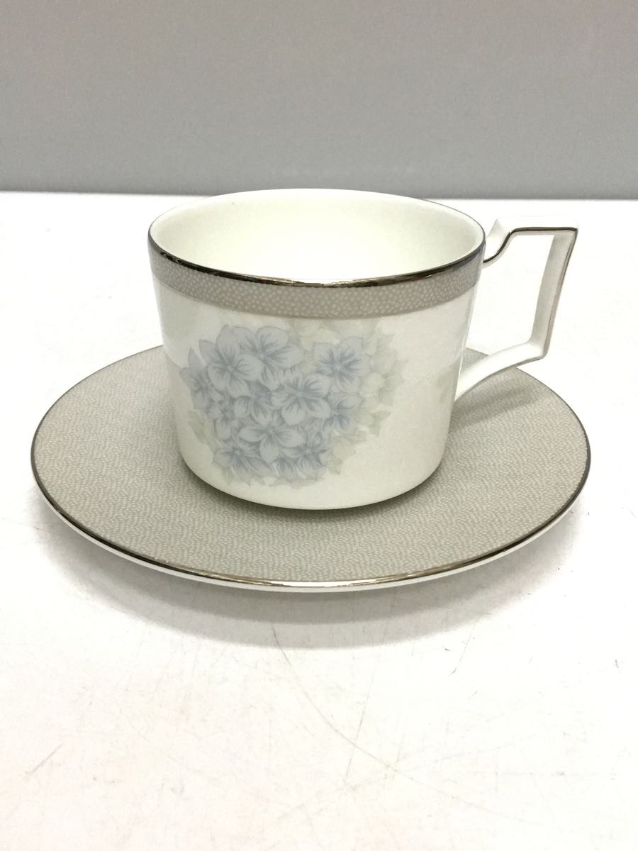 WEDGWOOD◆PATINA PLATINUM/カップ&ソーサー/2点セット/シルバー/ペア/コーヒーの画像2