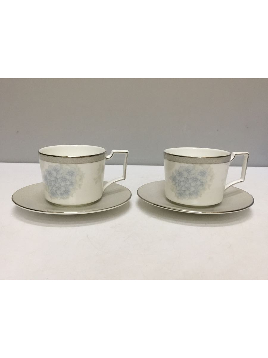 WEDGWOOD◆PATINA PLATINUM/カップ&ソーサー/2点セット/シルバー/ペア/コーヒーの画像1