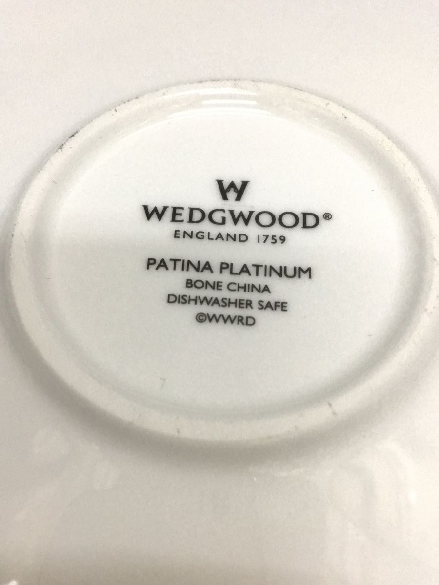 WEDGWOOD◆PATINA PLATINUM/カップ&ソーサー/2点セット/シルバー/ペア/コーヒーの画像8