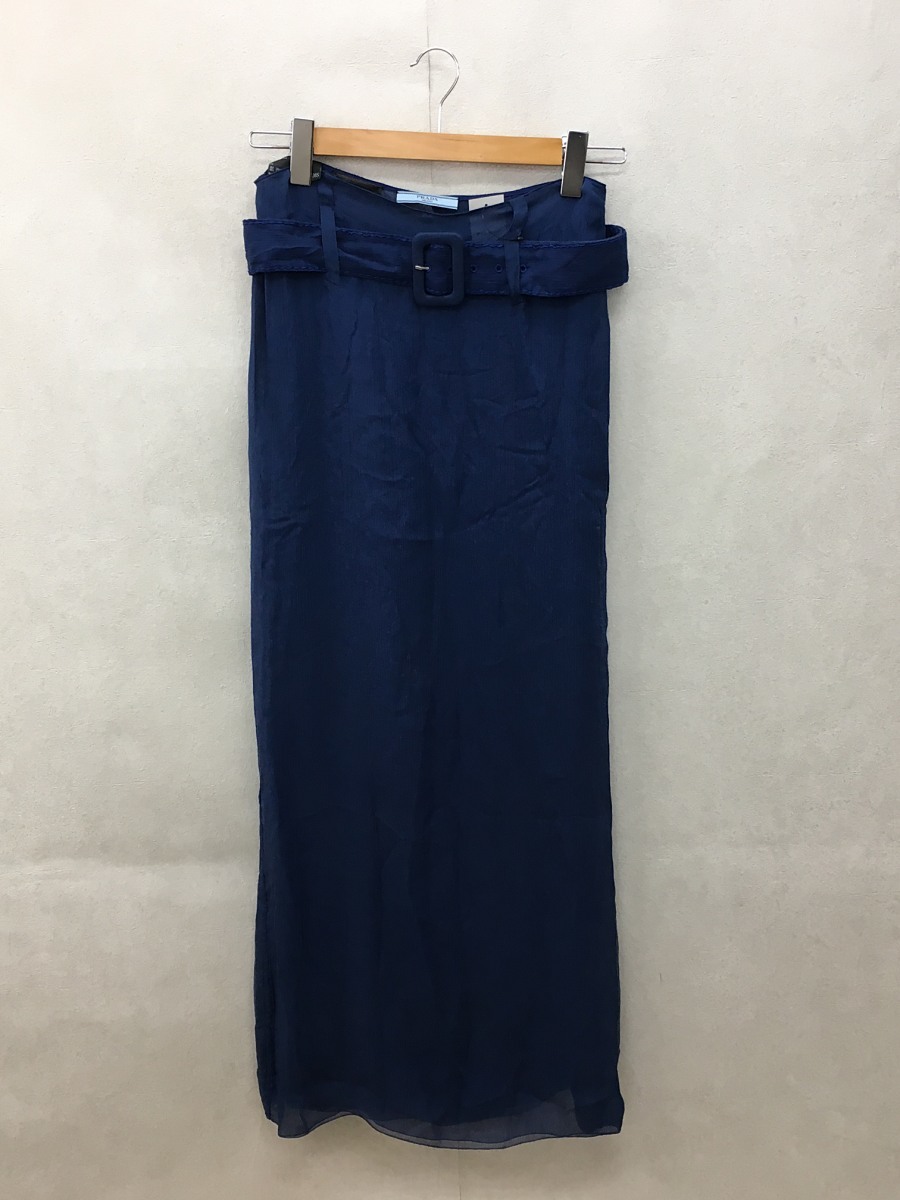 PRADA◇ロングスカート/38/シルク/BLU 海外モデル 6237円 - dulwich