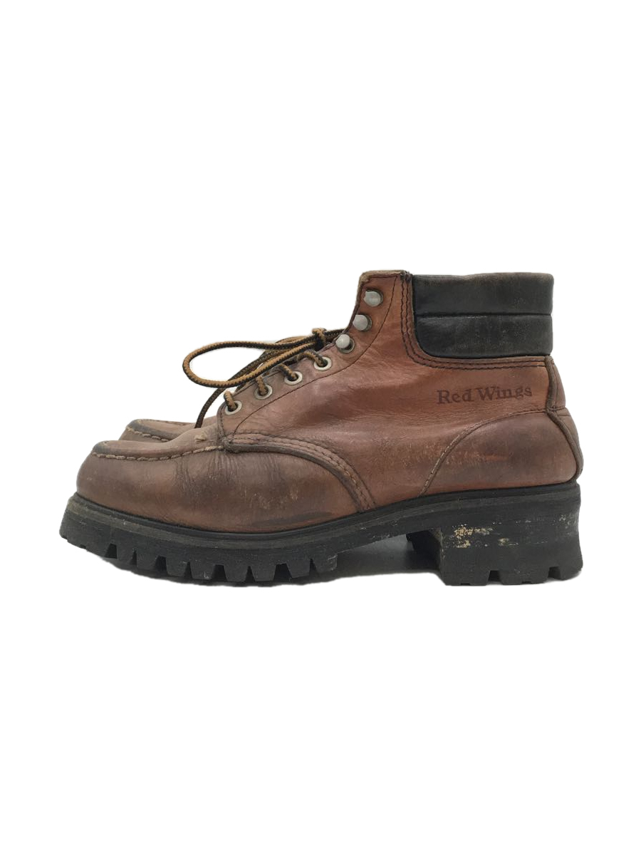 RED WING◆レースアップブーツ・スーパーソールモックトゥ/US6.5/BRW/レザー