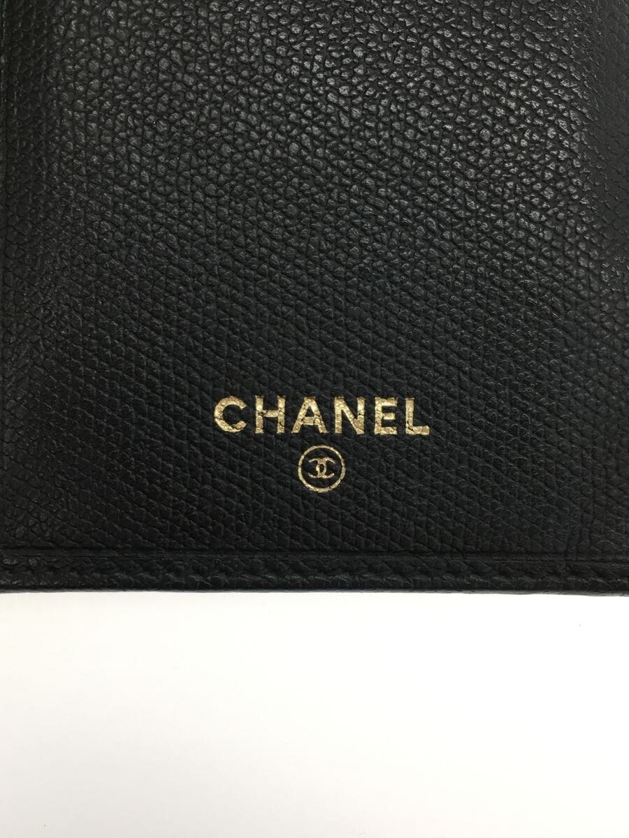 CHANEL◆長財布/レザー/BLK/オールド/OLD/ココボタン/Wホック_画像3