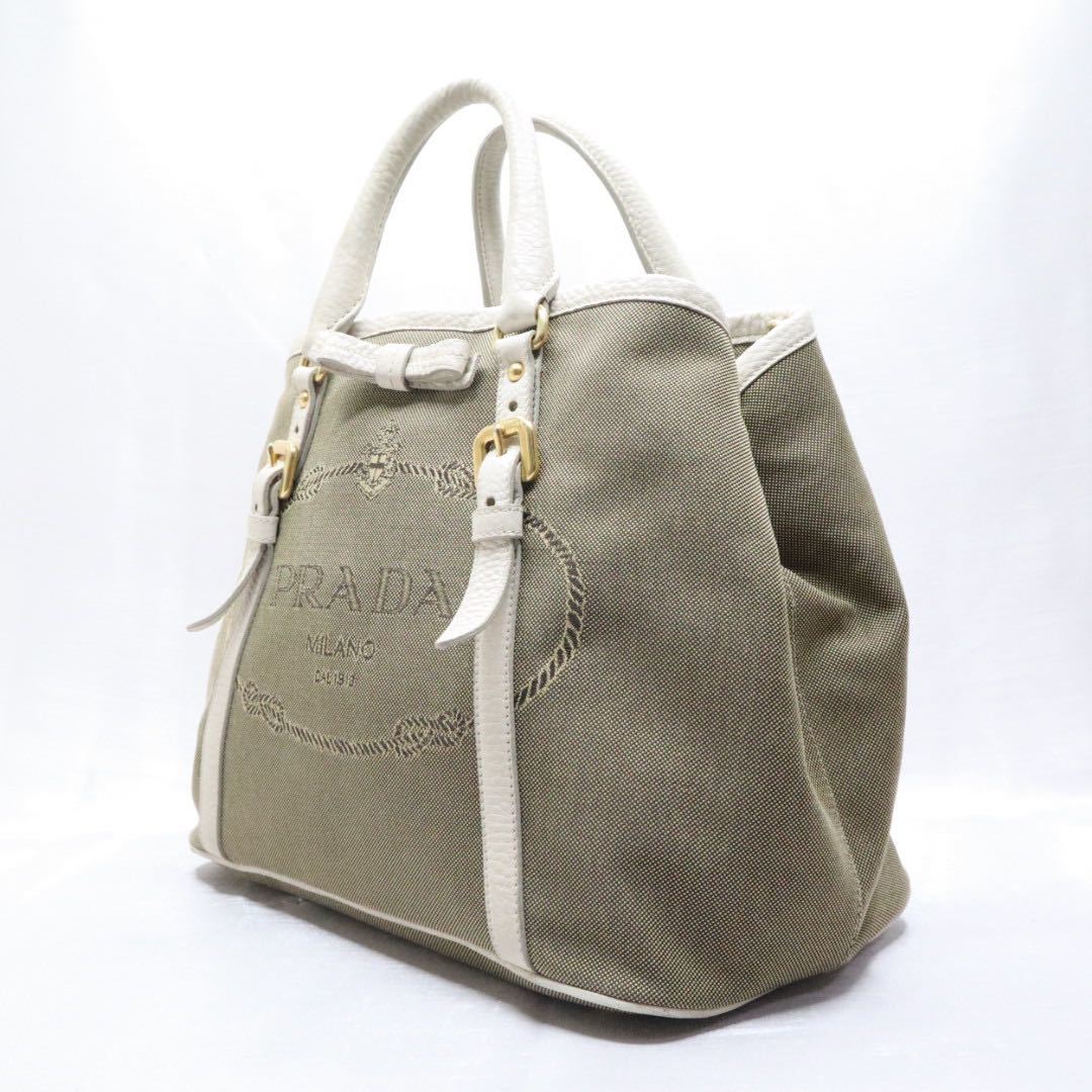 PRADA プラダ ロゴ ジャガード ハンドバッグ トートバッグショルダー