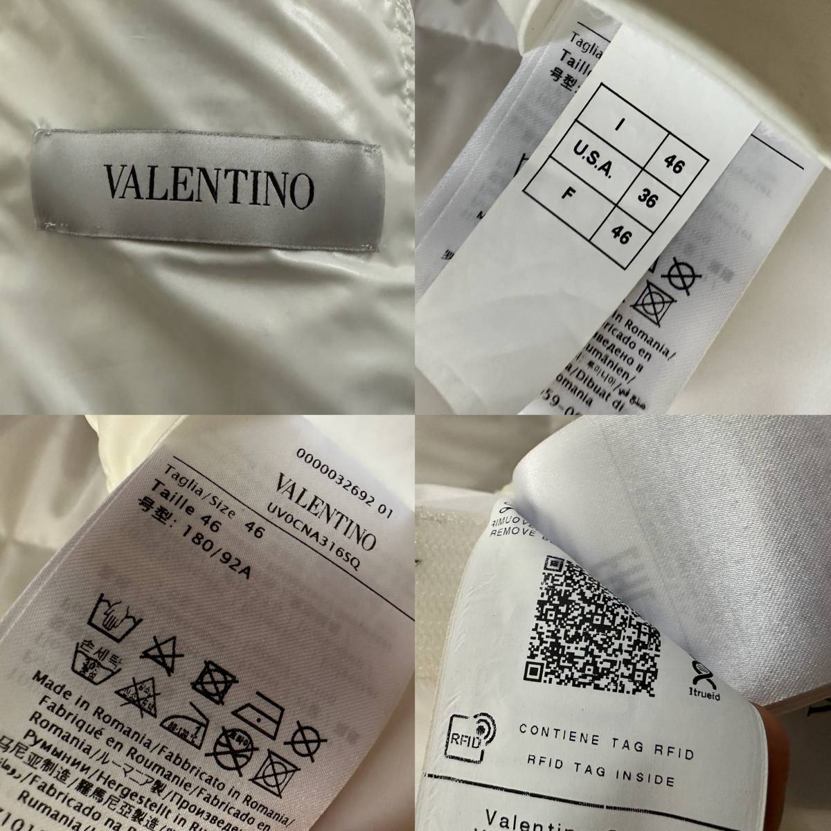 【即決/即納】VALENTINO ヴァレンティノ 20AW VLTN ダウンジャケット ホワイト メンズ サイズ46 確実本物_画像9