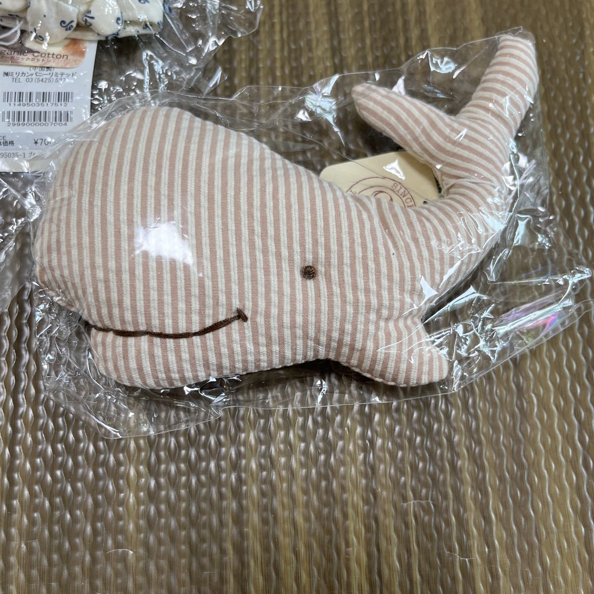 6-5新品　ベビートイ　赤ちゃんおもちゃガラガラ3点セット　くじら　ぞうさん　がらがらおひさまリストバンド腕　オーガニック　出産祝い