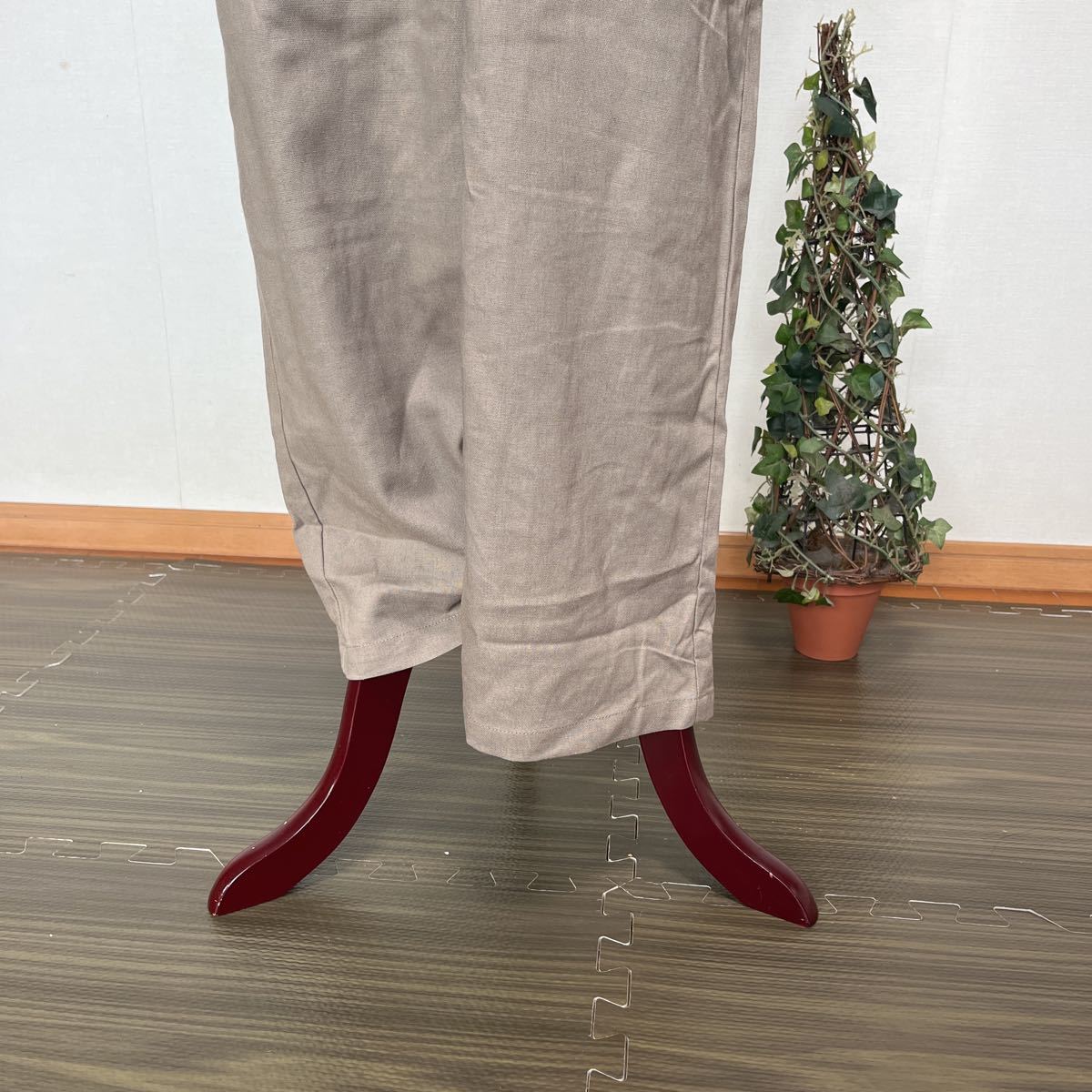 7-5 new goods marvelous by Pierrot cotton linen overall pants no sleeve V neck overall all-in-one ribbon belt 9 number M