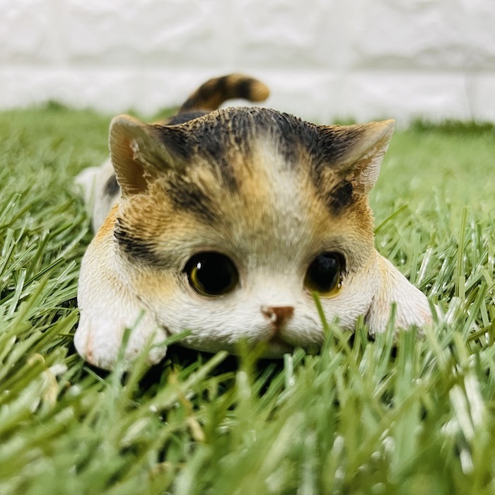 ベニーズキャット さんぷんまつニャン ミケ 手のひらサイズ 猫 置物 可愛い リアル ネコ 子猫 雑貨 Benny's_画像3