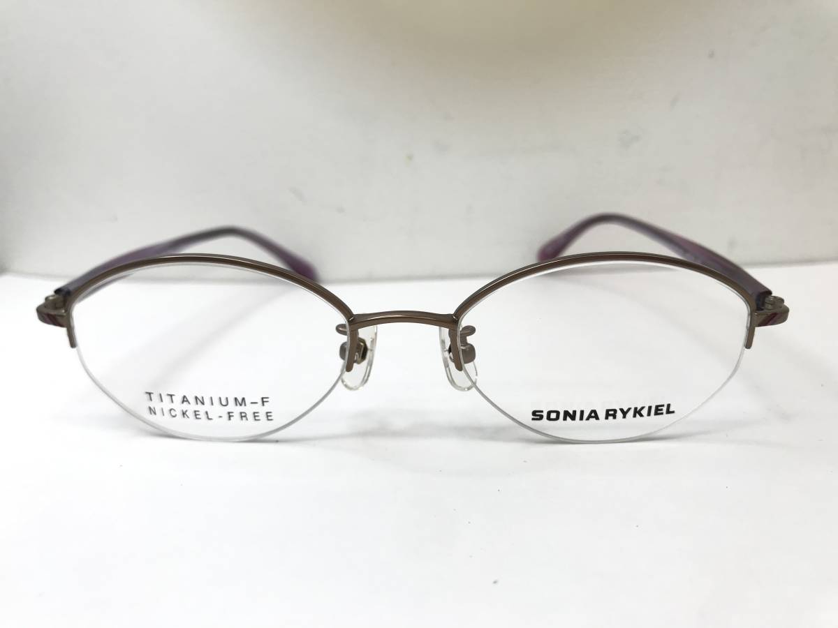10K-216 新品 未使用 眼鏡 メガネフレーム SONIA RYKIEL オーバル Ti-P ハーフリム シンプル ソニアリキエル 女性 レディース 男性 メンズ_画像2