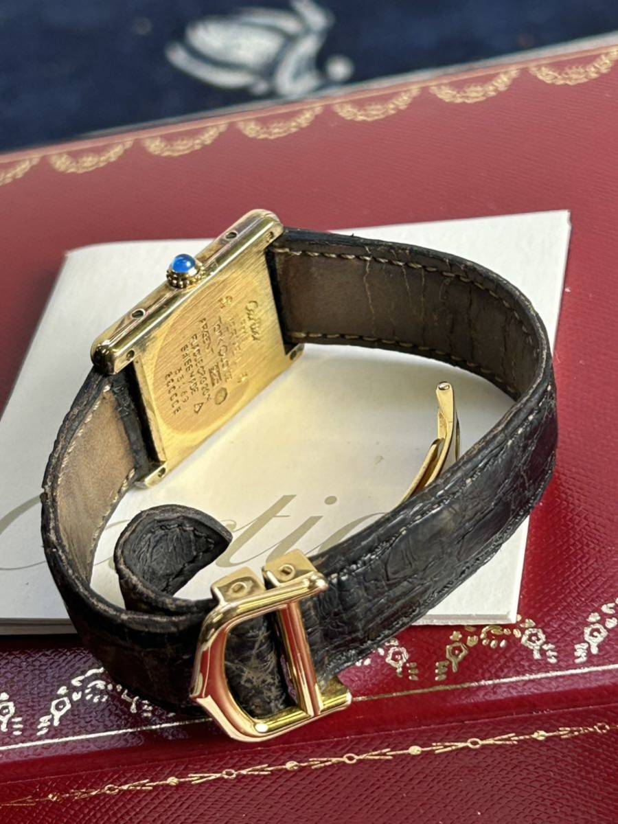 本物保証　カルティエ Cartier レディース 腕時計 ヴェルメイユ VERMEIL 55169 マストタンク Tank Quartz 925 稼働　電池交換済み_画像6