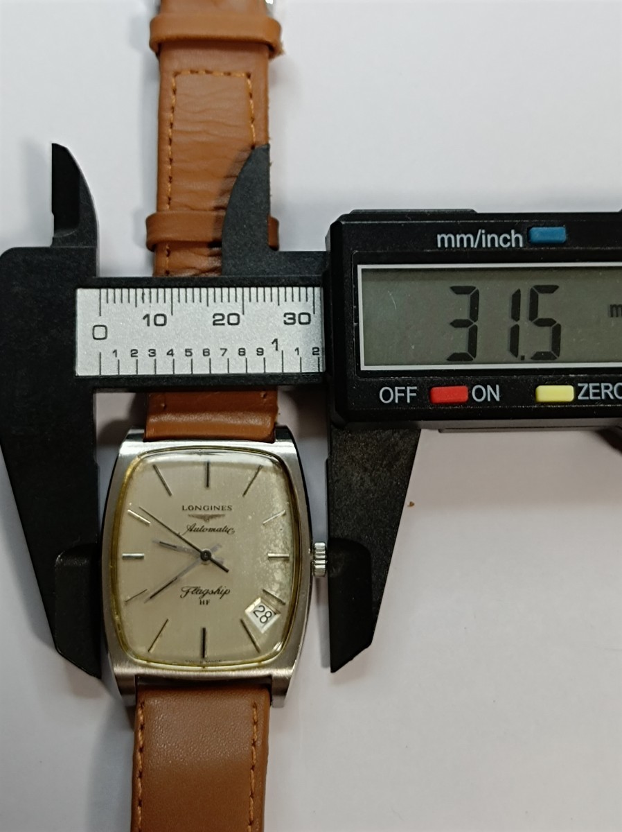稼働品 ロンジン FLAGSHIP HF メンズ腕時計 シルバー文字盤 三針