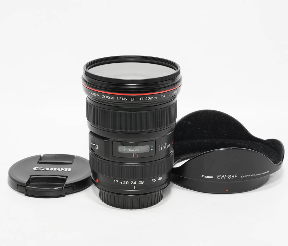 即決 動作保証 キヤノン EF17-40mm F4L USM 保護フィルター付き 良品