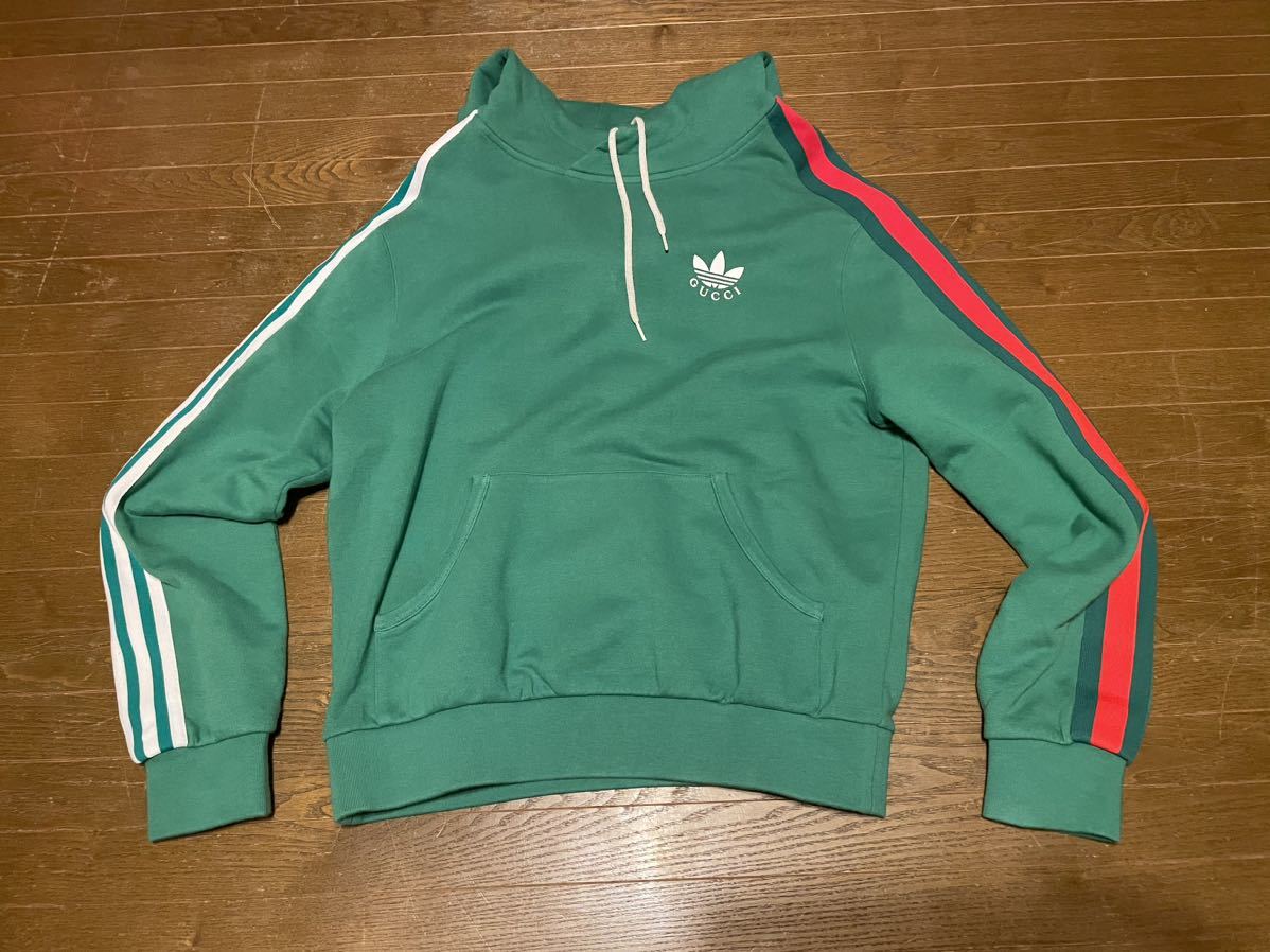 【正規輸入品】着用極少！22AW adidas x Gucci パーカー グリーン_画像1