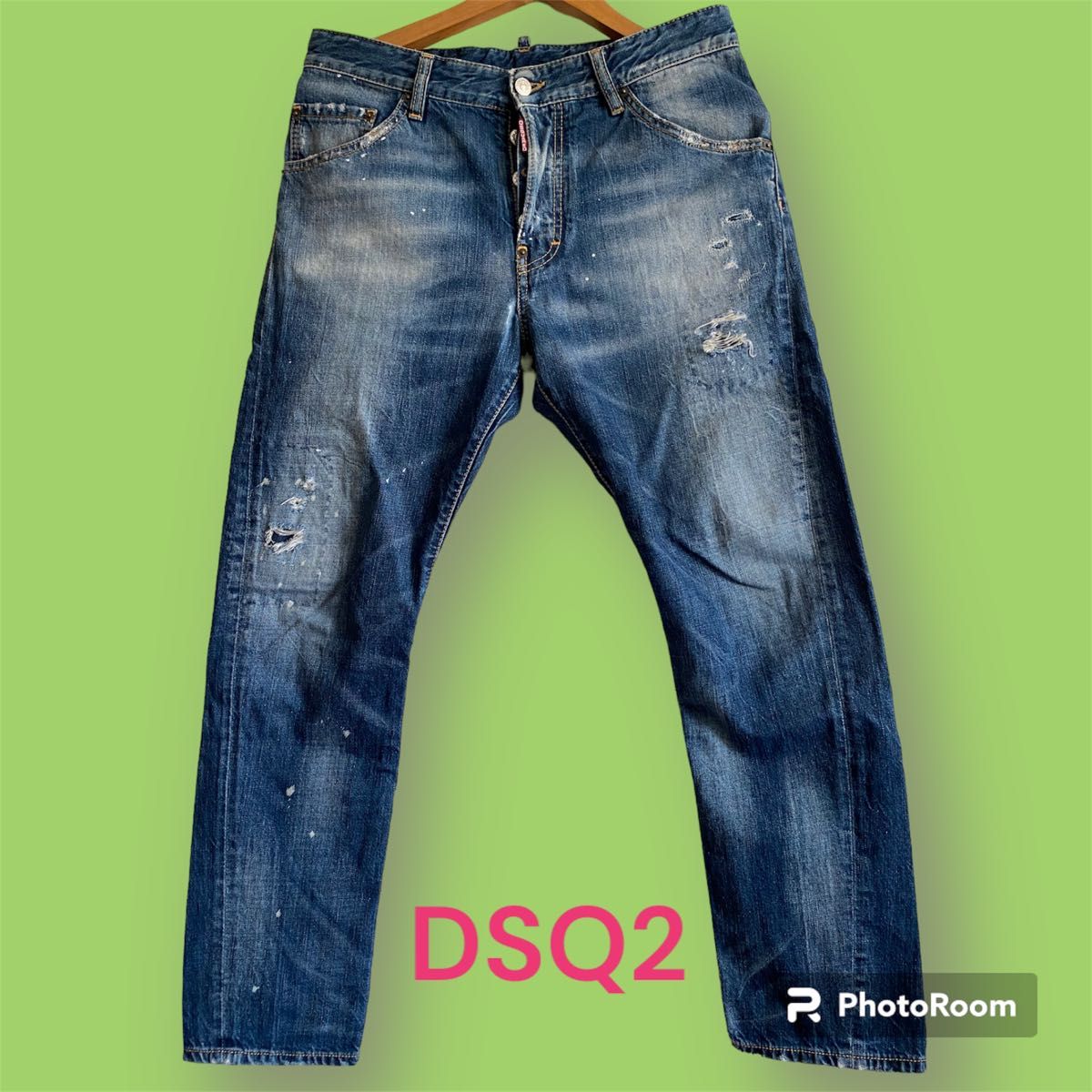 ディースクエアード デニム パンツ ダメージ加工 ロゴ 46 DSQUARED2 