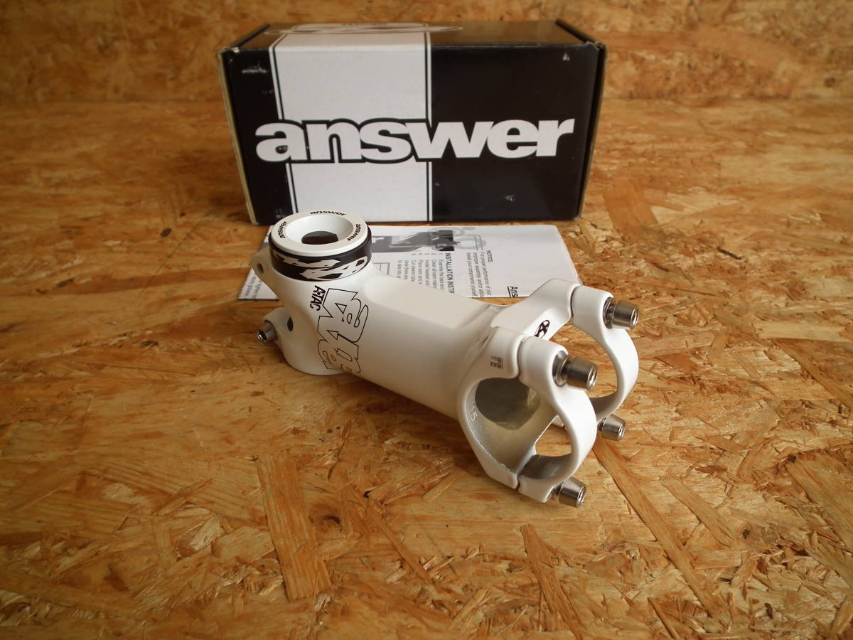 ANSWER(アンサー) A・TAC XCM ステム φ31.8mm 90mm ホワイト (トップキャップ ボルト スターファングルナット スペーサー)
