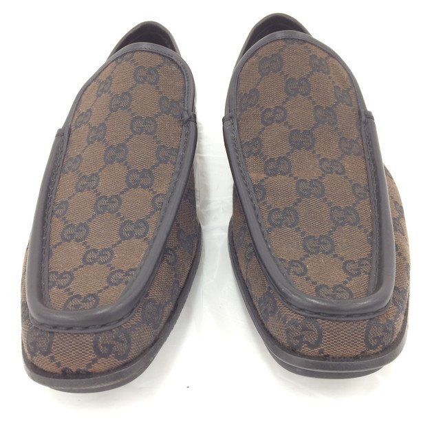 BFAN6070】GUCCI グッチ 靴 GGキャンバス ローファー39 1/2 E の商品