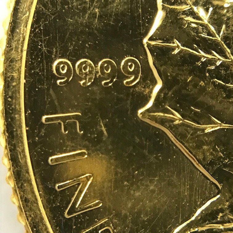 BFAH6064】K24IG カナダ メープルリーフ金貨 1/4oz 総重量15.4g