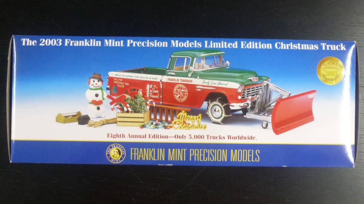  unopened goods world 5000 piece limitation 2003 Christmas truck Chevrolet 3100 Chevy truck 1/24 Franklin Mint 