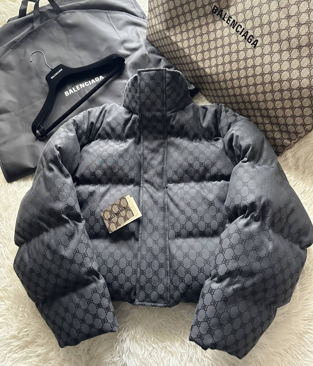  immediately complete sale GUCCI × BALENCIAGA Gucci Balenciaga down jacket Hacker Projectpa fur jacket 34 size collaboration limitation plan 