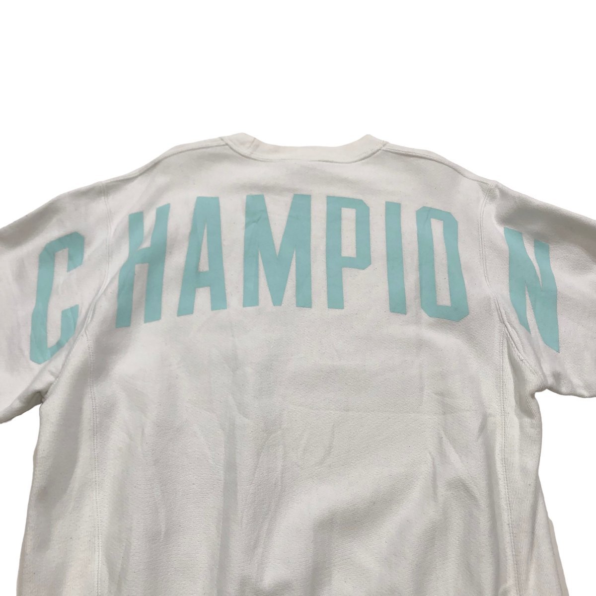 【XL】USA 古着 チャンピオン Champion リバースウィーブ Reverse Weave トレーナー スウェット クルーネック ホワイト_画像7