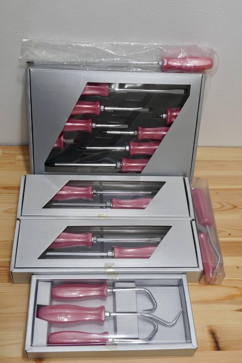 未使用品 MAC TOOLS サクラ ドライバーセット 貫通ドライバーセット ホースピックセット クリップ外し マックツール 桜 ピンク_画像1