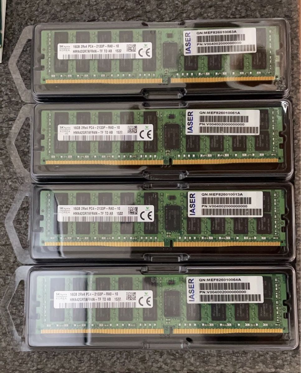 SK Hynix 16GB 4枚 (計64GB) DDR4-2133P ECC(メモリ専用ケース付)/ IASER 純正