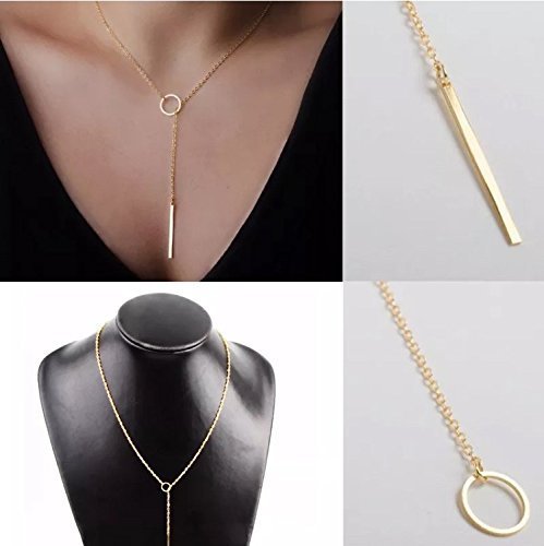 * lady's simple necklace * Circle necklace accessory gold 