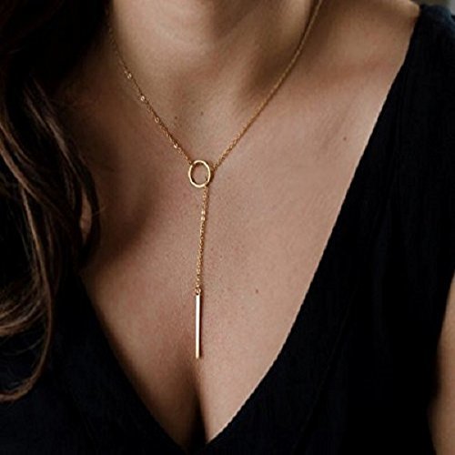 * lady's simple necklace * Circle necklace accessory gold 