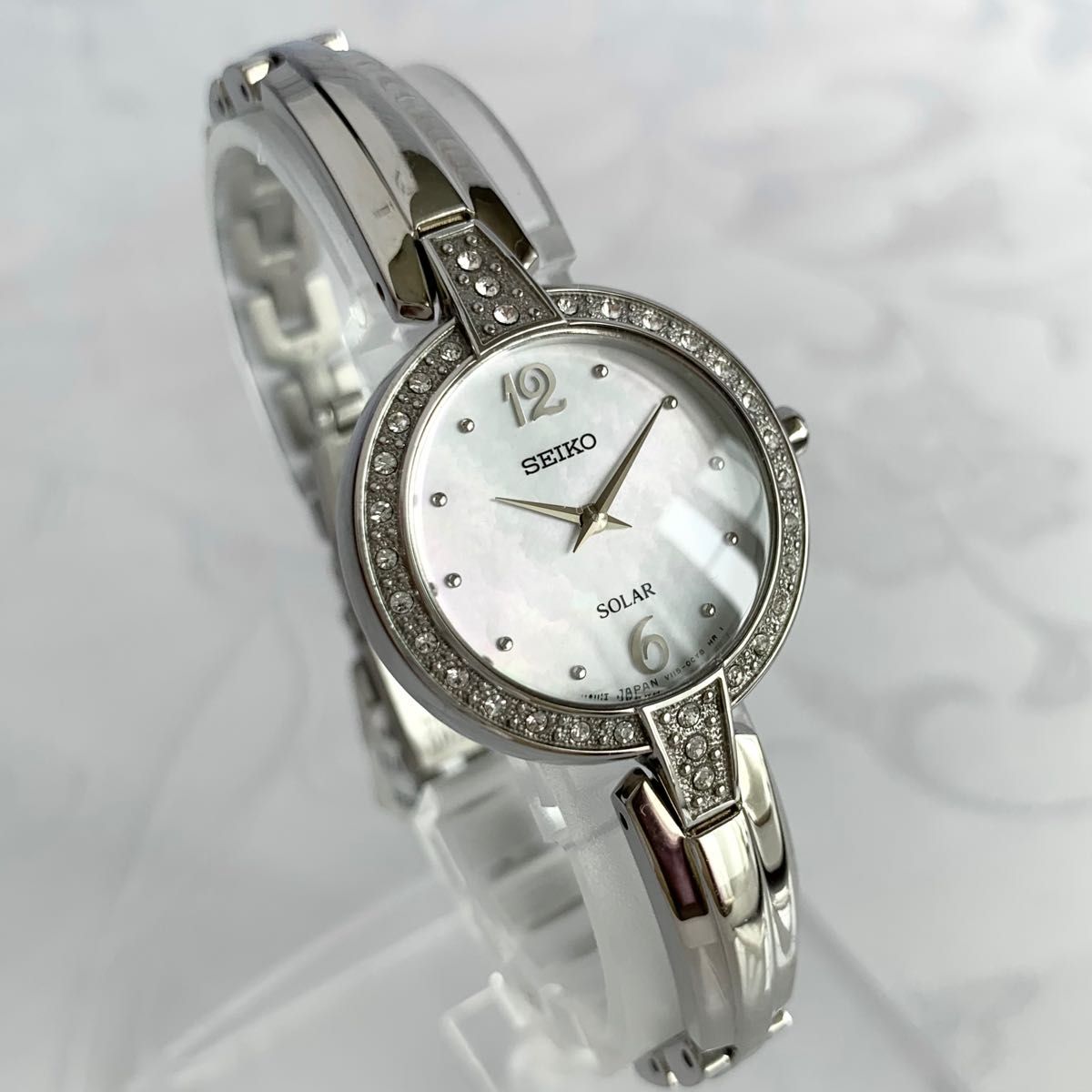 ★ ★ クリスタル ベゼル ウォッチ 展示品即納】クリスタルベゼル SEIKO セイコー ソーラー