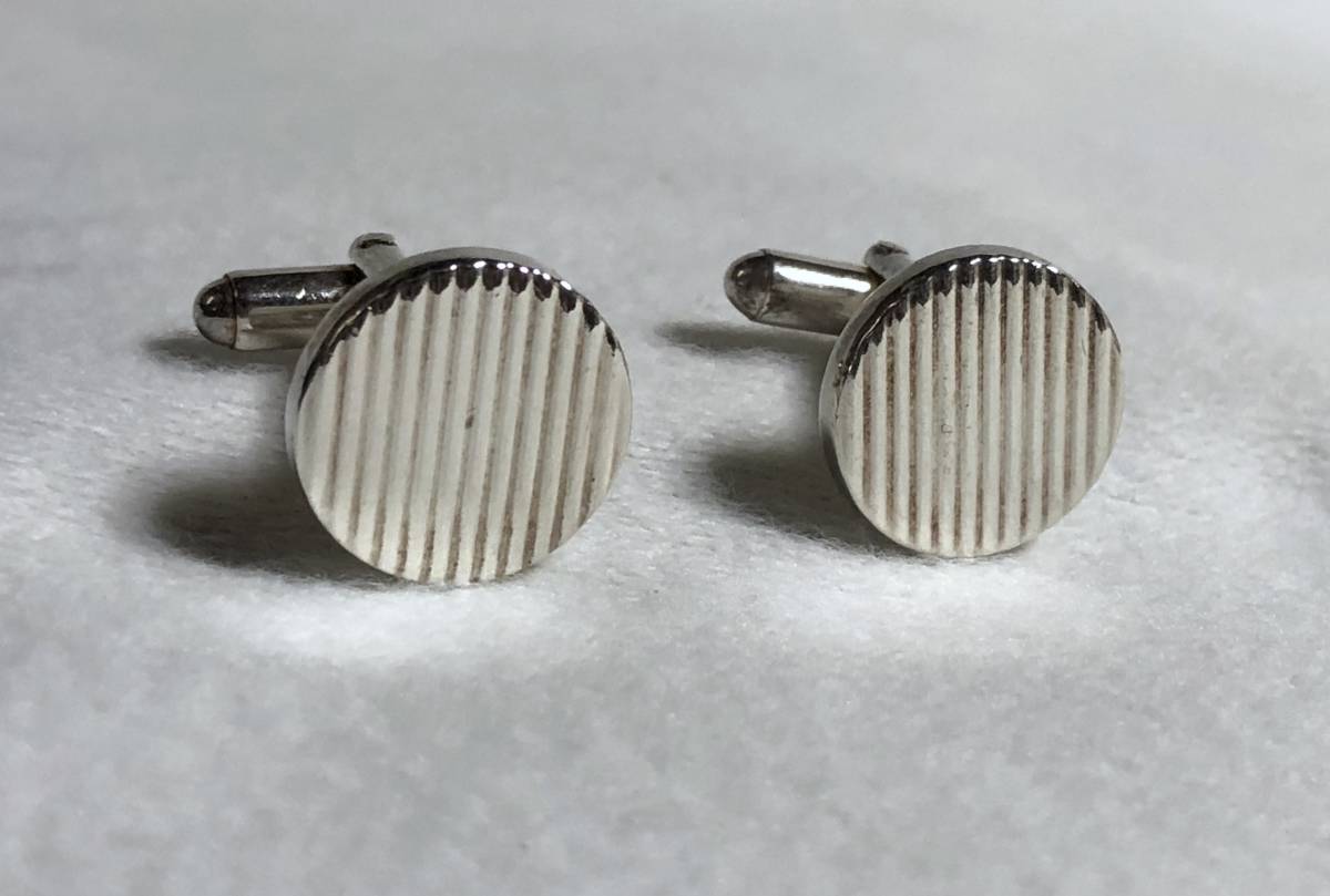  regular TIFFANY&CO Tiffany stripe oval Vintage cuffs silver 925 antique cuff links solid stripe round button 