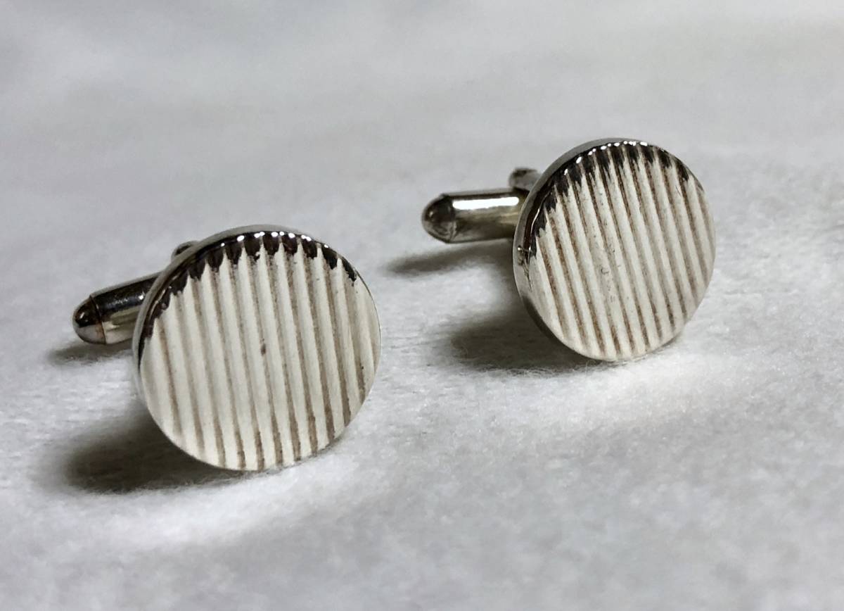  regular TIFFANY&CO Tiffany stripe oval Vintage cuffs silver 925 antique cuff links solid stripe round button 