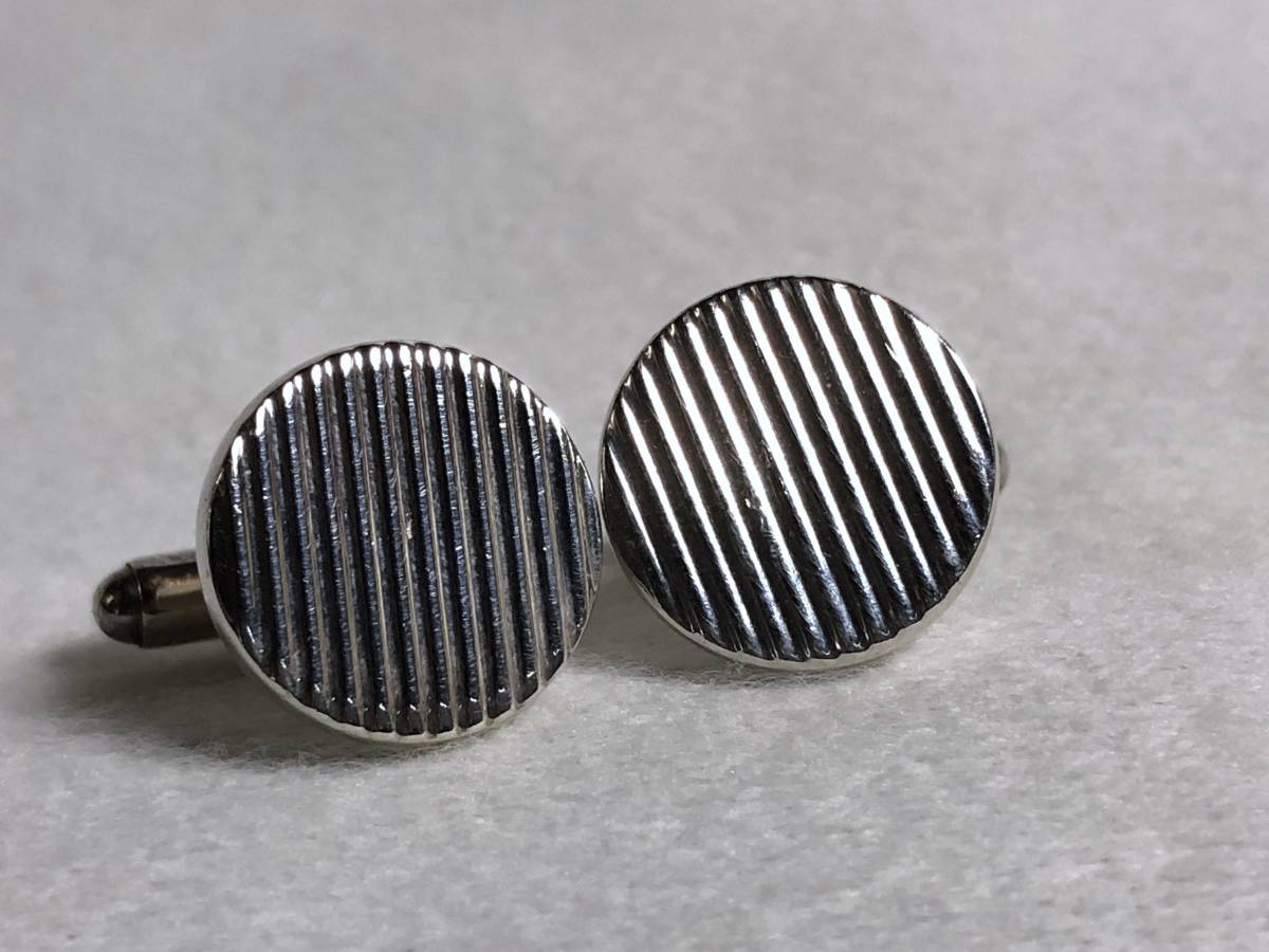  regular TIFFANY&CO Tiffany stripe oval Vintage cuffs silver 925 antique cuff links solid stripe round button 