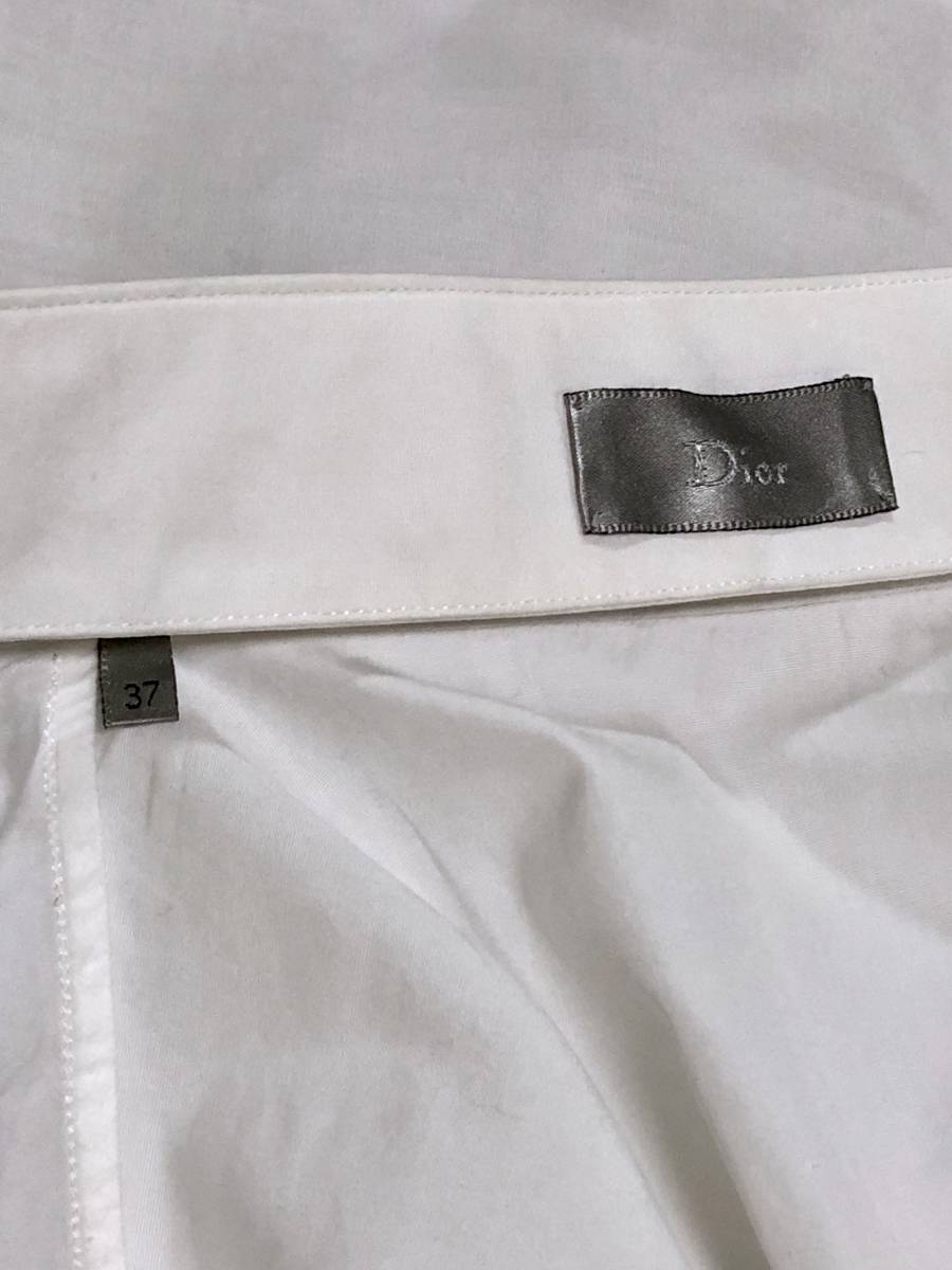 正規良品 入手困難! Dior Hommeディオールオム 細身ドレスシャツ白 ホワイト 37 XXS エディ期 6H カジュアル～パーティー