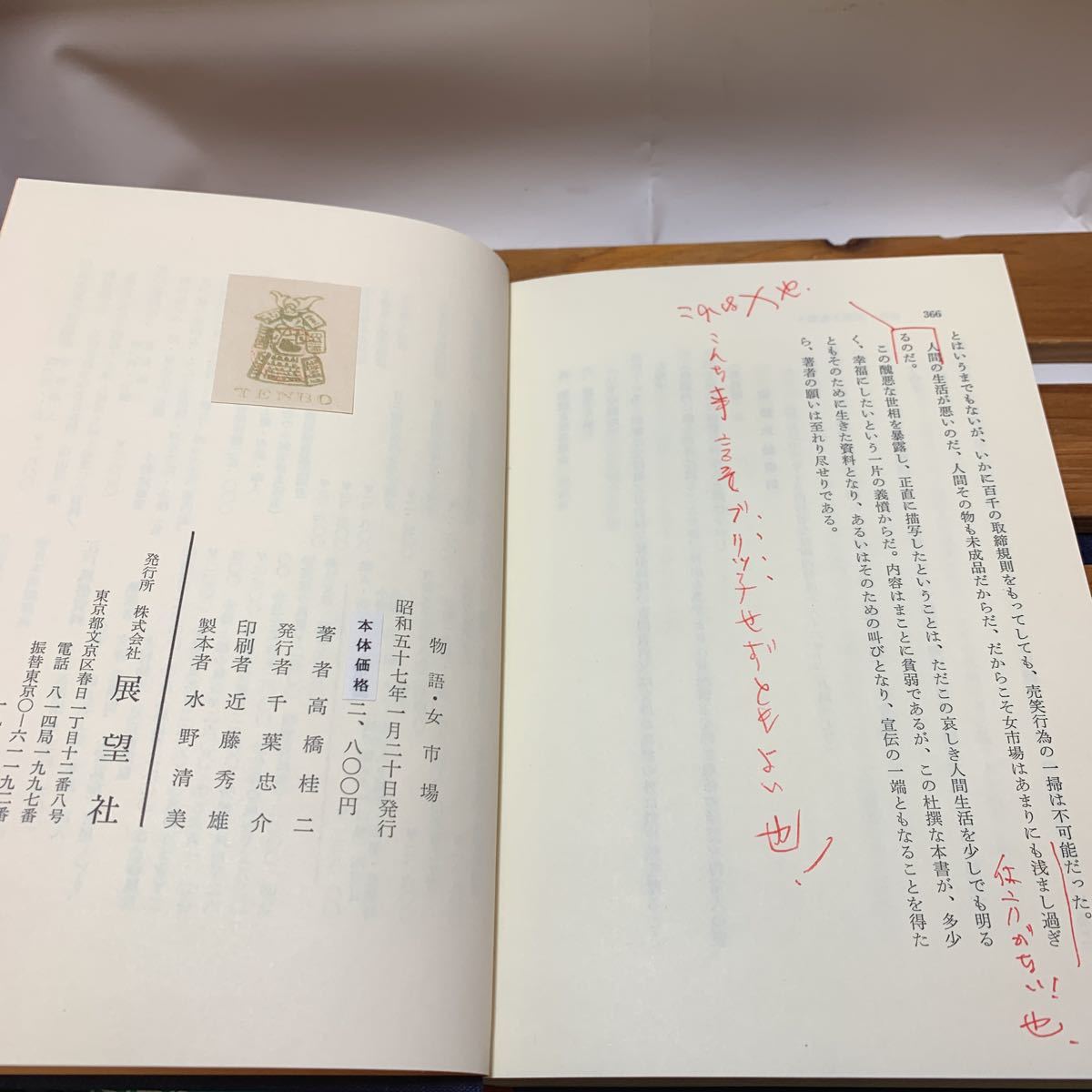 ★大阪堺市/引き取り可★物語・女市場 高橋桂ニ 資料風俗双書6 展望社 昭和57年 古本 古書★_画像9