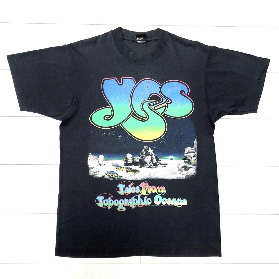 L 美品 90s YES UNION イエス ユニオン ワールドツアー Tシャツ UK イギリス ロックT プログレ バンドT バンT オールド ビンテージ 90年代