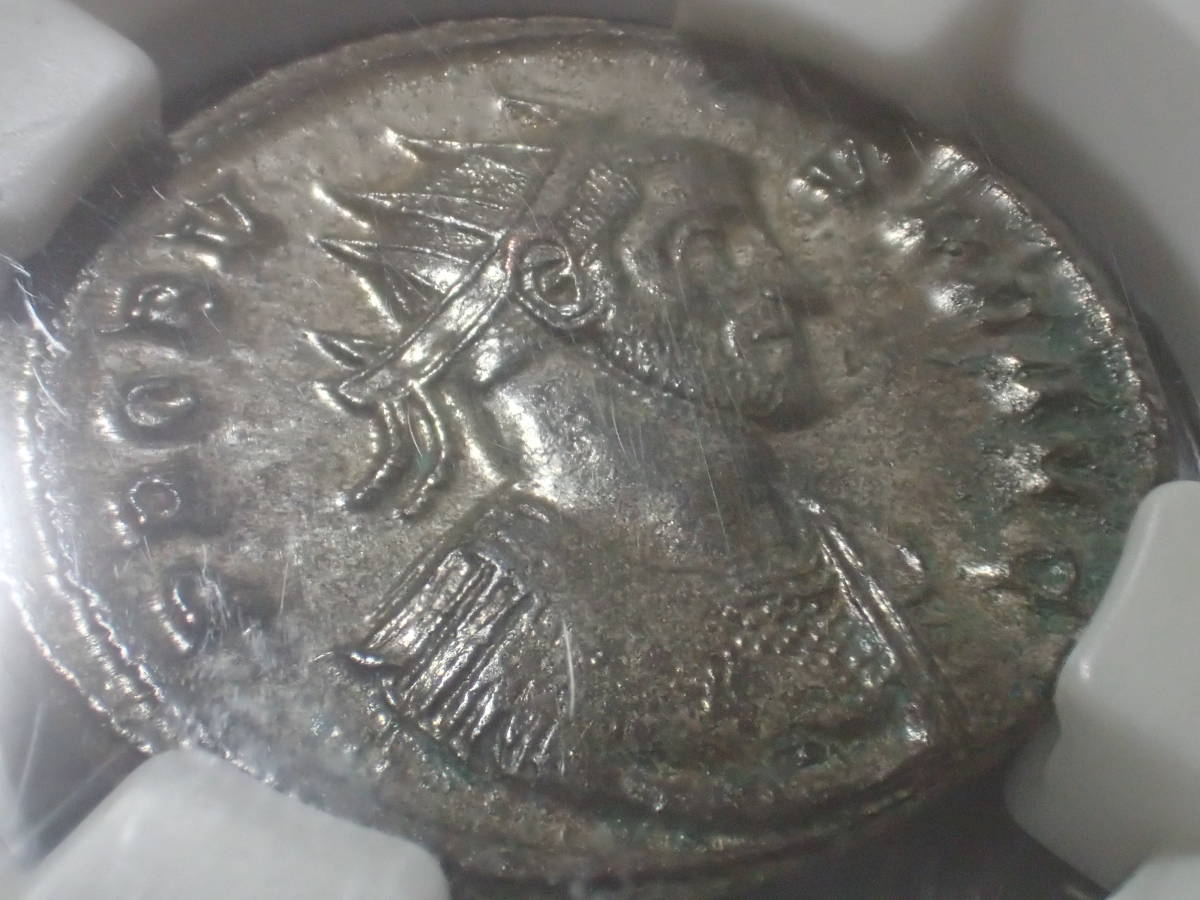 古代ローマ帝国 Aurelianianus劣位銀貨 プロブス(276 - 282年) NGC鑑定 AU Jupiter アンティークコイン_画像5