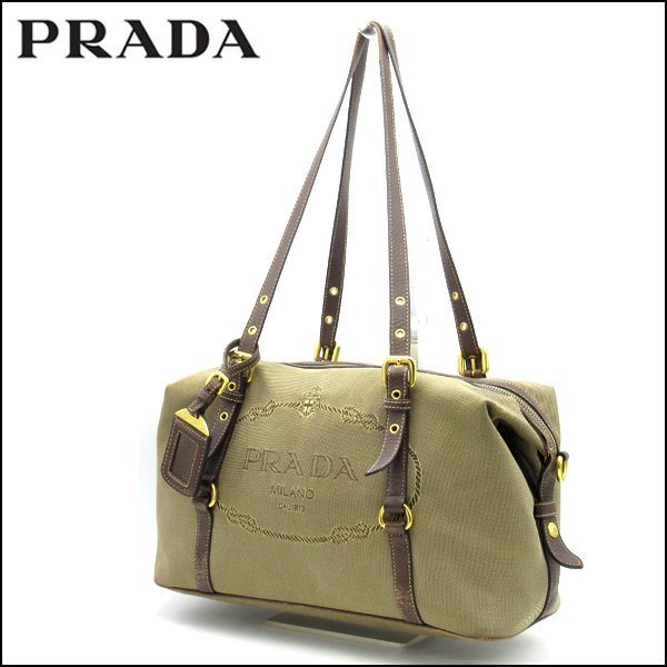 高質 TS PRADA/プラダ ジャガード ハンドバッグ/ショルダーバッグ