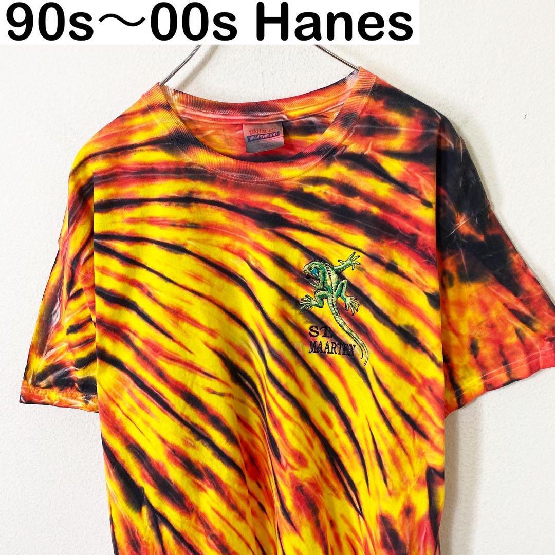 Yahoo!オークション - 90s~00s Hanes ファイヤーパターン Tシャツ