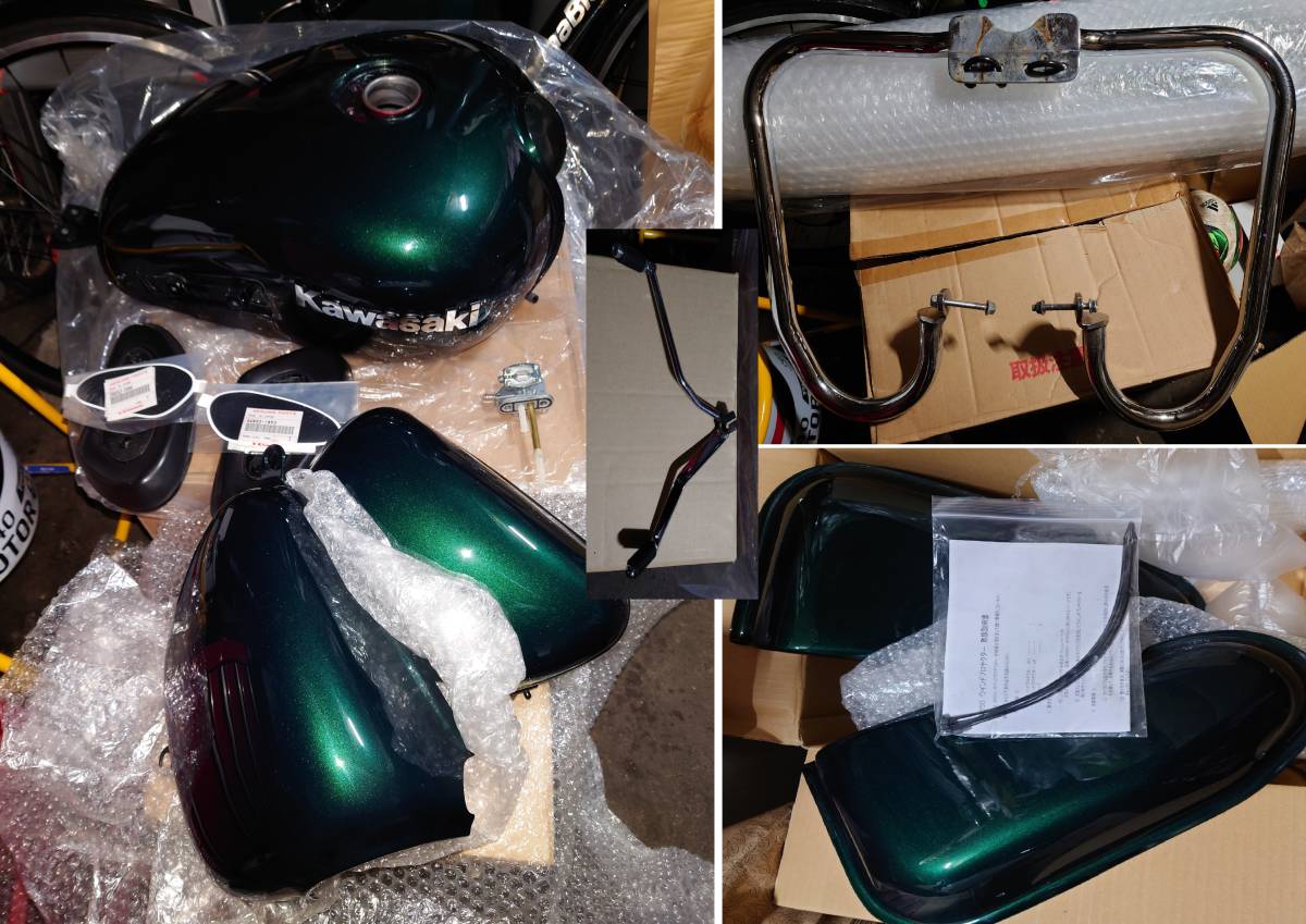 カワサキ W400 W650 燃料タンク タンク用ニーパッド 燃料コック サイド