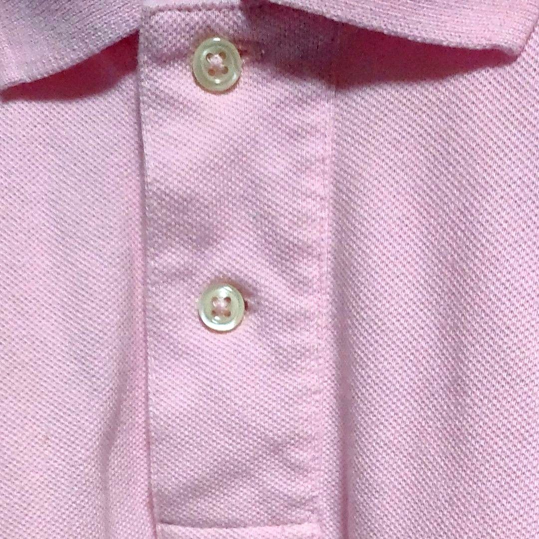 Polo Ralph Laurenポロラルフローレンポロシャツ ピンク定番刺繍ロゴ 鹿の子 サイズＬ