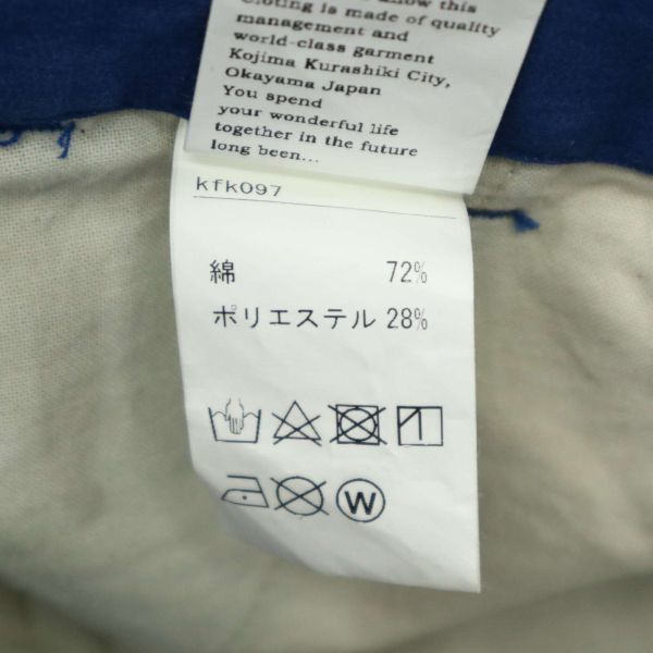 KAFIKA カフィカ 春夏 USED加工 インディゴ★ ハーフ デニム ショート パンツ Sz.2　メンズ 日本製　C3B02155_5#P_画像8