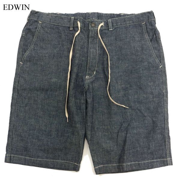 EDWIN エドウィン 春夏 K2069 【麻混 リネン混】 ストレッチ★ シャンブレー イージー デニム パンツ Sz.3L　メンズ 大きい　C3B02350_6#P_画像1