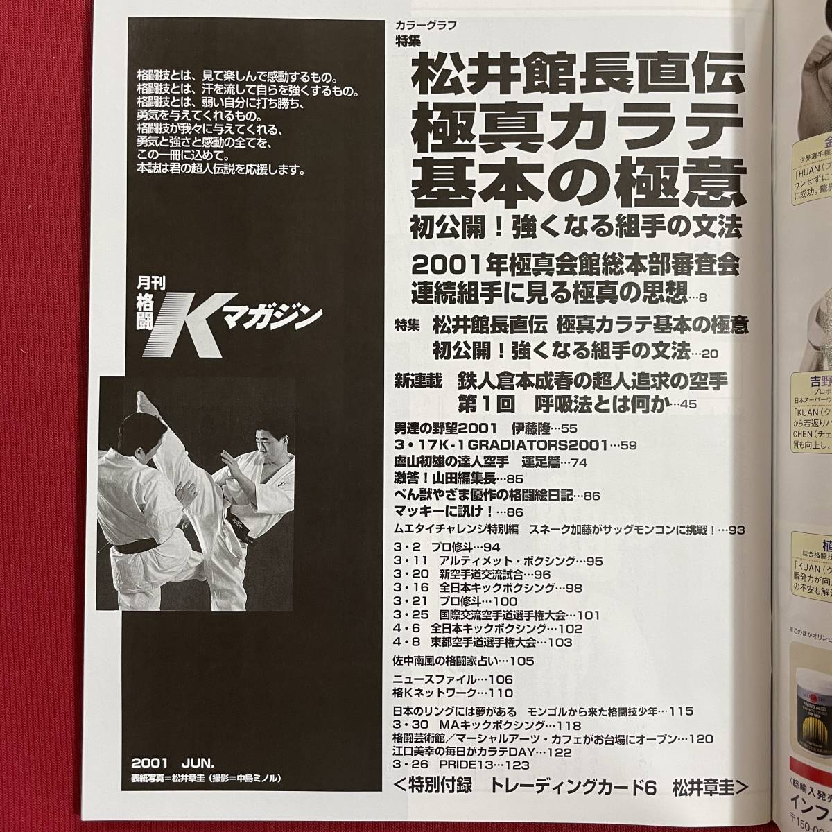 送料込★格闘Kマガジン 2001年6月号 No.33★特集 松井館長直伝 極真カラテ基本の極意★新連載 鉄人倉本成春の超人追求の空手_画像4